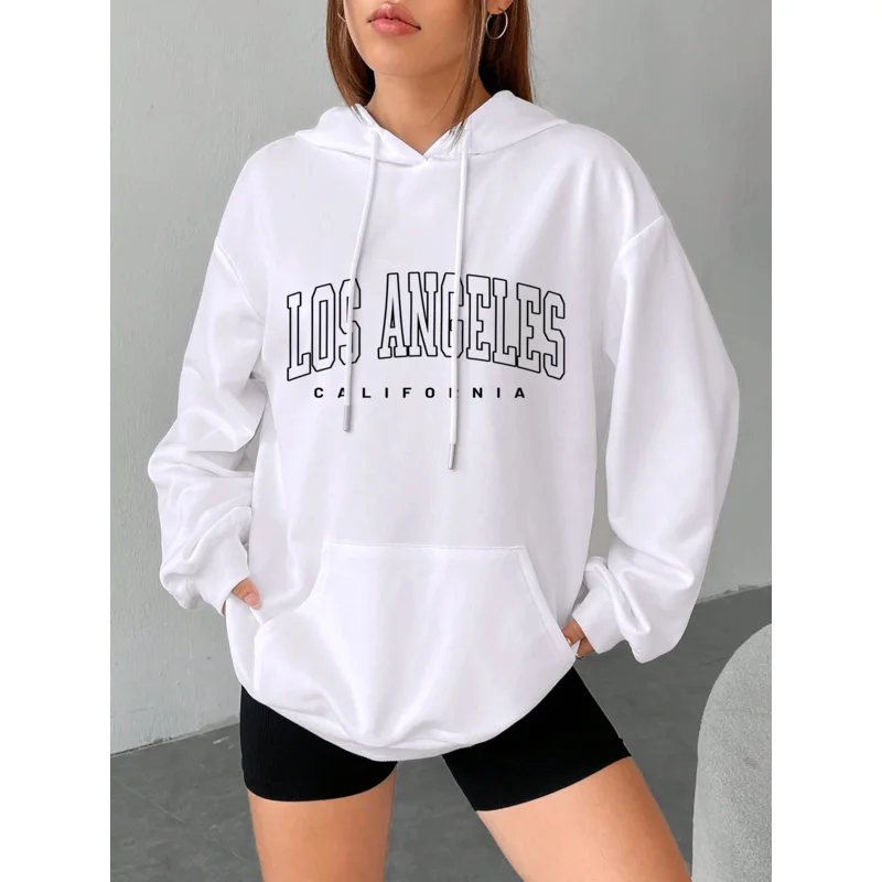 لوس أنجلوس الفن إلكتروني تصميم المرأة هوديس النمط الأمريكي عارضة هودي الخريف الهيب هوب الإناث هوديي عارضة الصوف الملابس