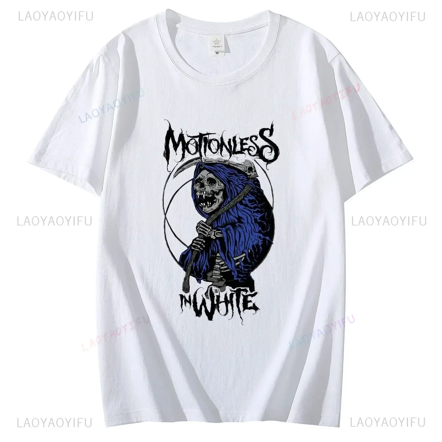 Motionless in White Men's Raven Cotton T Shirt Black Harajuku Cartoon Tee Design Fashion Summer Casual Fitness Tops Y2K Clothing