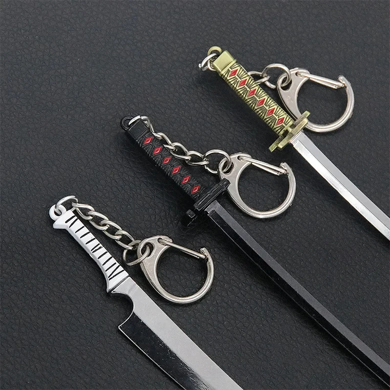 BLEACH Animation Comics Peripheral Toy Zangetsu Bankai Hyourinmaru Metal pendant keychain Action Model Figures Colletion