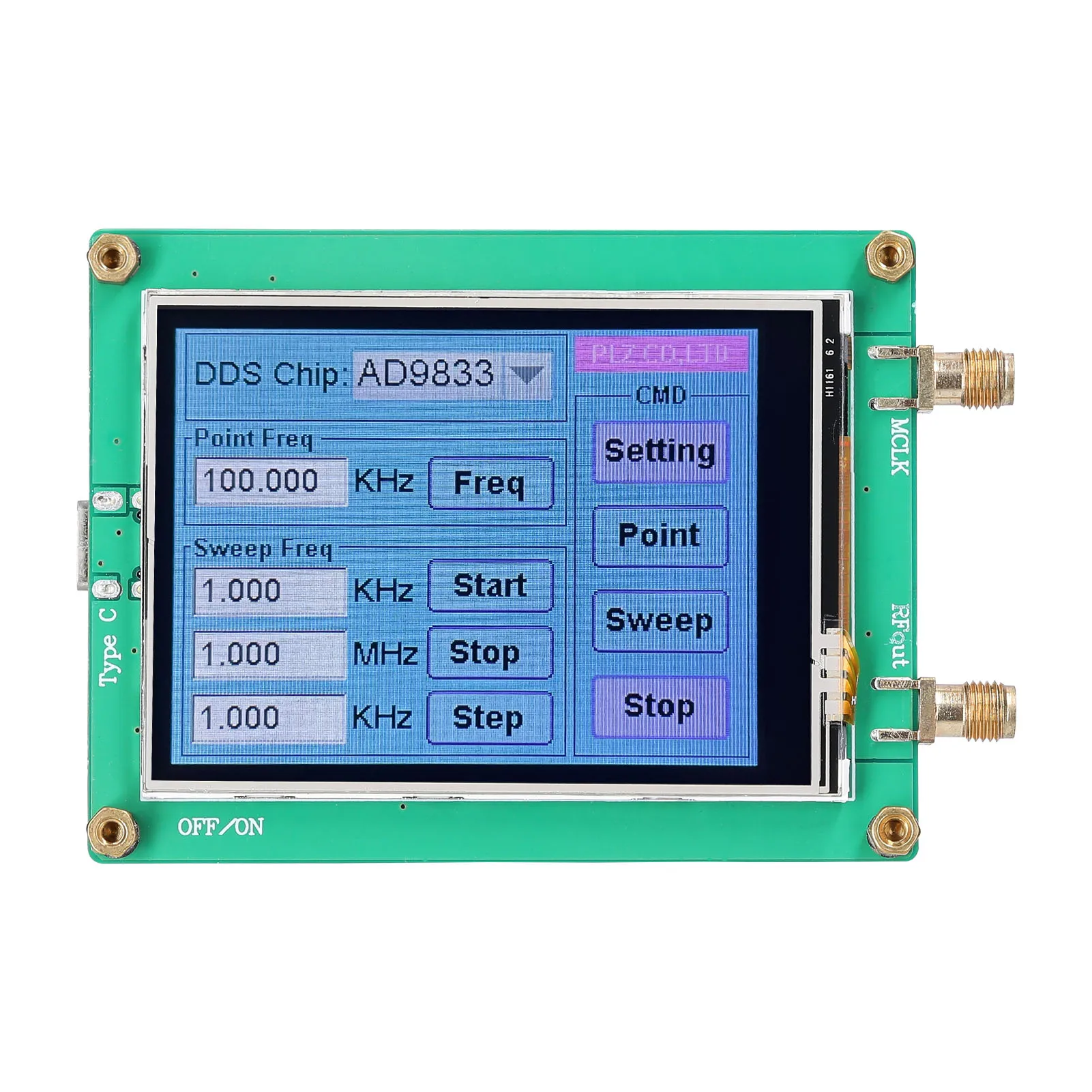 Touching Screen DDS Module Signal-Generator 10Bit Sinewave Squarewave Triangularwave Signal Generator Module