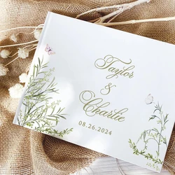 Personalized Wedding White Guest Book Custom Photo Albums Elegant Mr Mrs Wedding Reception Signing Hardcover Album Keepsake Book