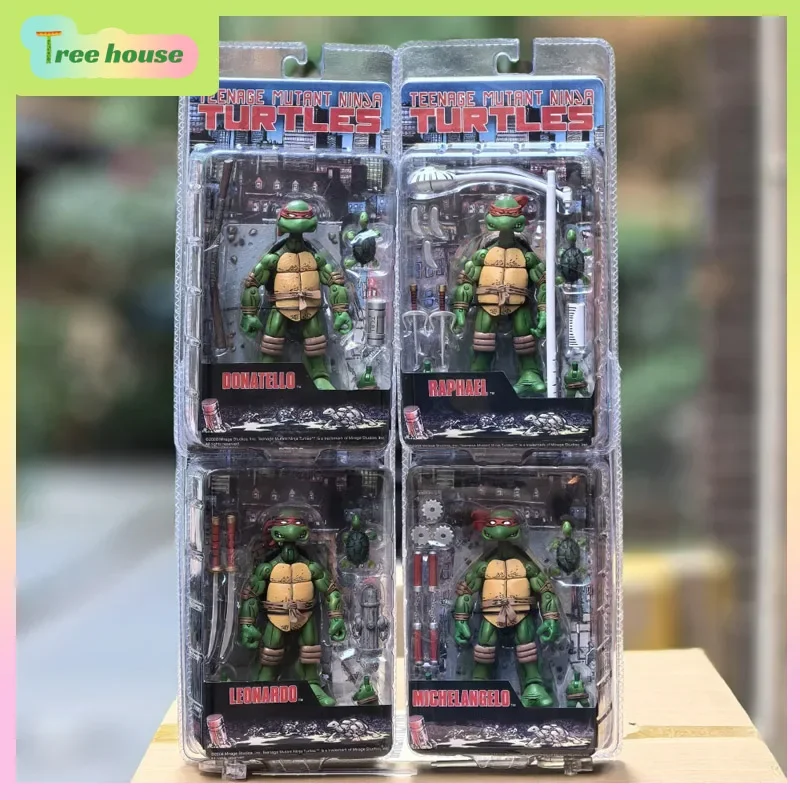 NECA Teenage Mutant Ninja Turtles 2008 Anime Figure TMNT Leo Raphael Action Figures 14cm 2025 New Children Toys Birthday Gift