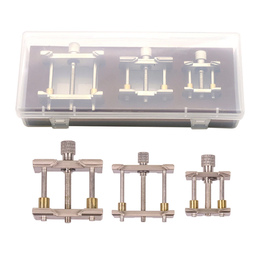 Repair watch accessories, three in one device for fixing watch movements, stainless steel small, medium, and large 3-piece set