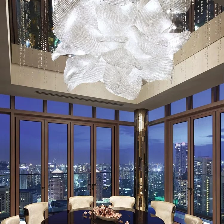 Worthy Indoor Ceiling Crystal Lamp to Purchase Hotel Lobby Casino Coffee Shop Customizable LED Chandelier