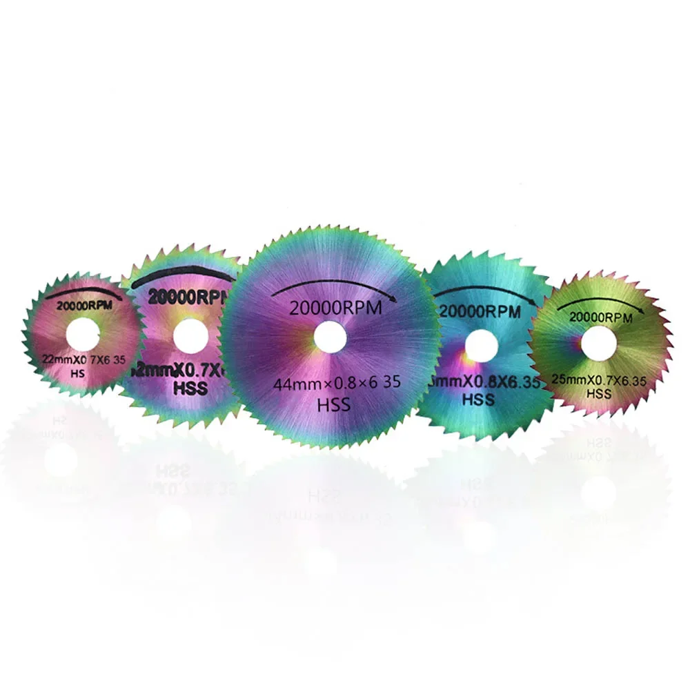 HSS鋸刃セット 22/25/32/35/44mm、3mmシャンクチャック付き回転工具、木材用ディスク、ミニカットオフディスク