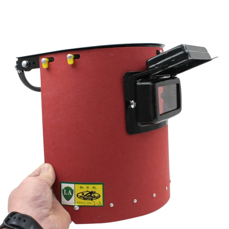 قناع لحام قبعة لحام أغطية رأس محمولة 1.5 غطاء لحام ورق فولاذي أحمر ممتاز #2