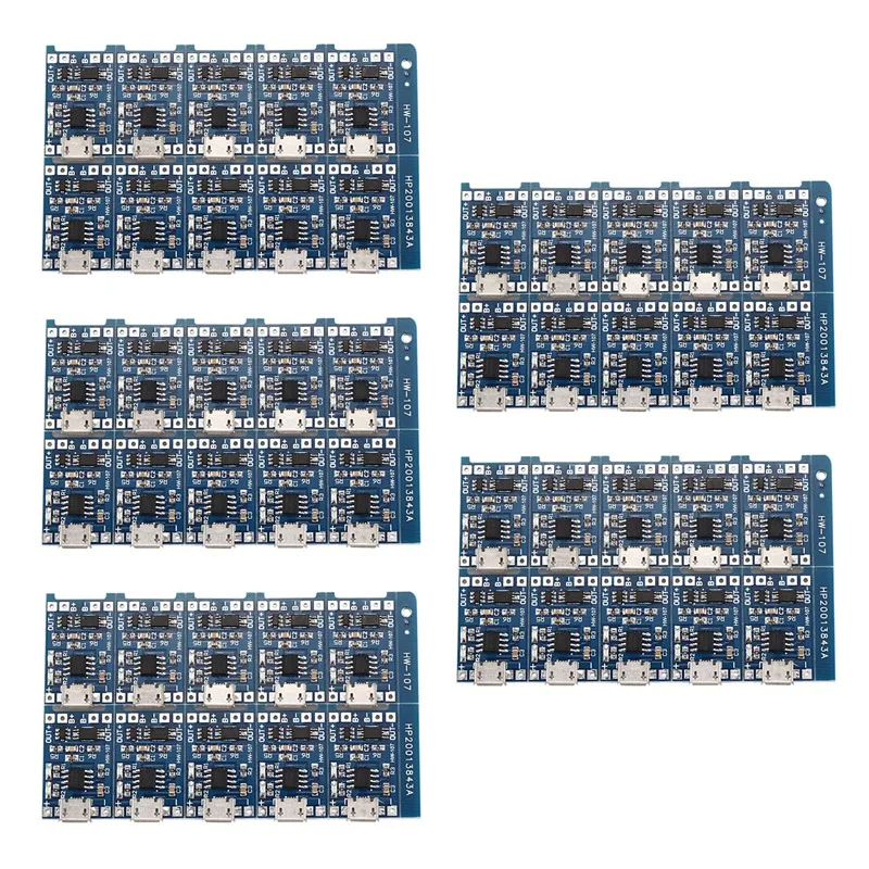 50Pcs 5V Mini USB 1A 18650 For TP4056 Lithium Battery Charging Board With Protection Charger Module