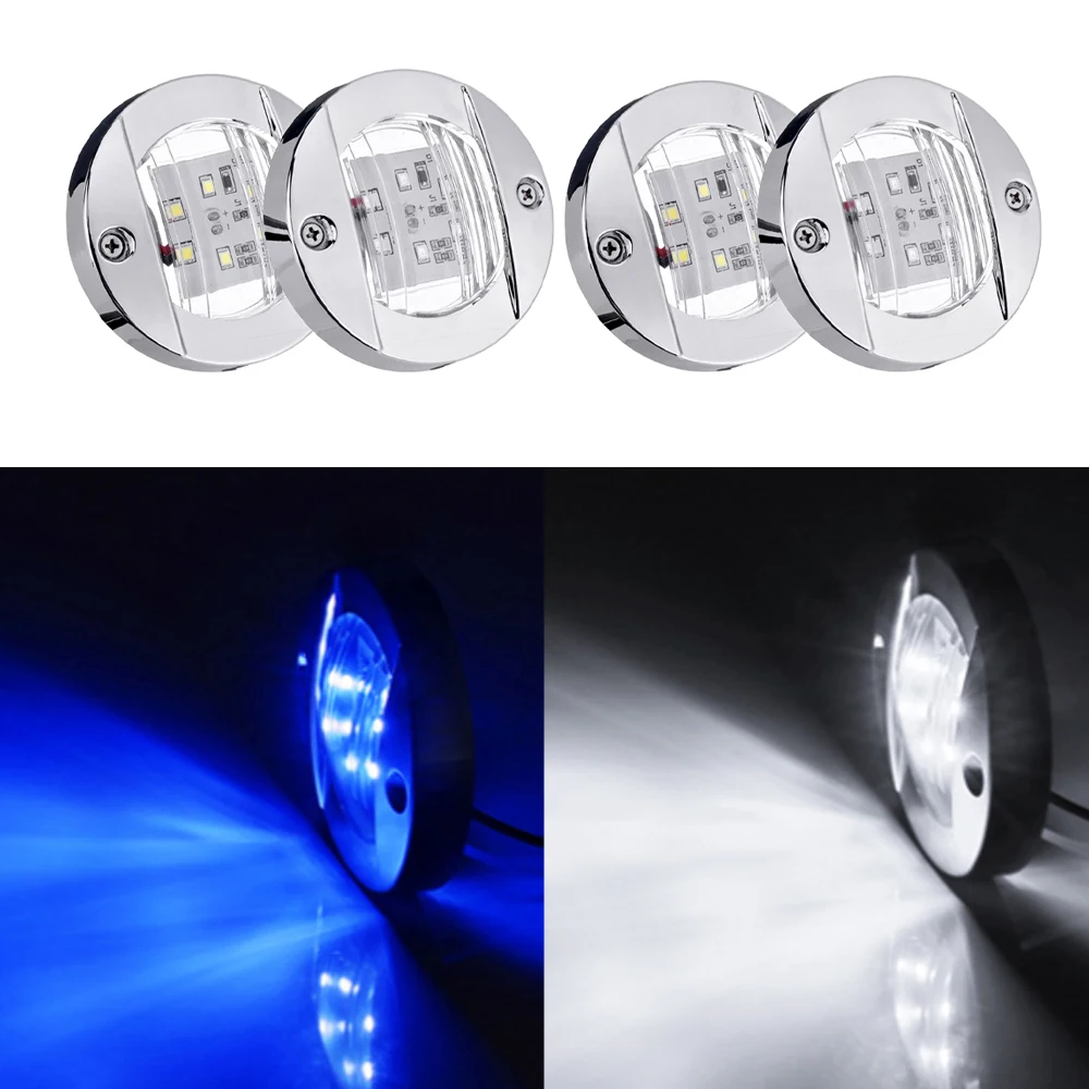 4Pcs 12V LED Marine Boat Interior Light Courtesy Light Cabin Deck Walkway Stern Light  for Camper Van Caravan Motorhome Boat RV