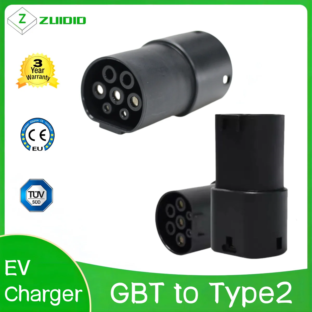 GBT to Type2 IEC 62196 GB/T To Type 2 EV Adapter Female to Female Plug