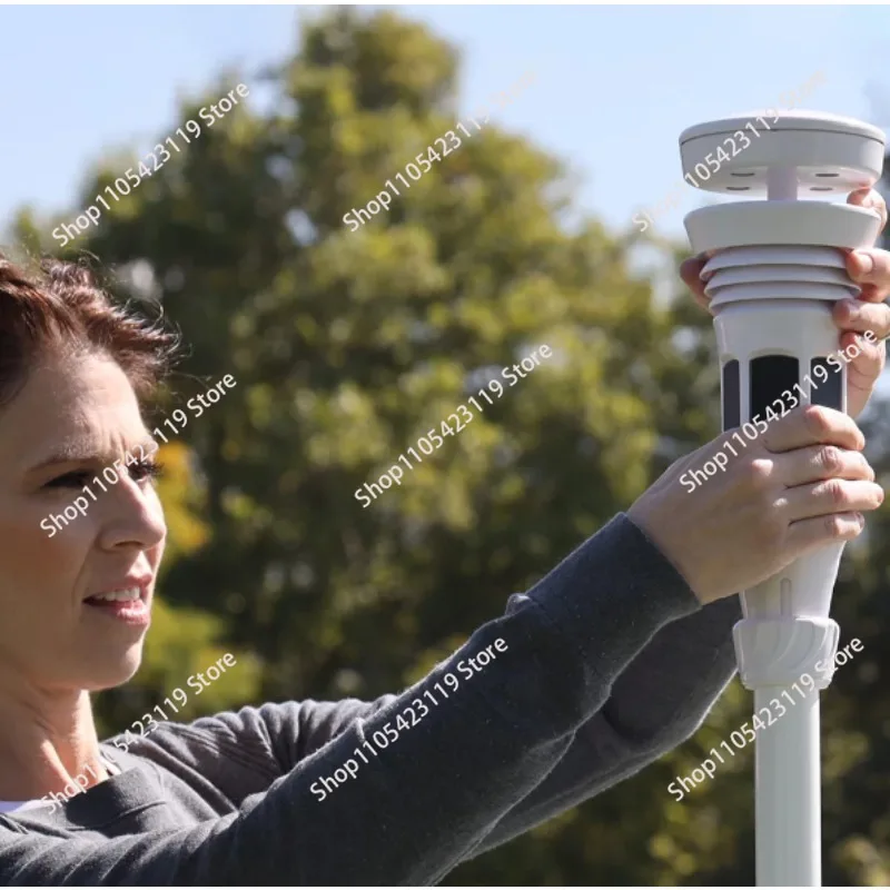 Smart Weather Station with Wireless Anemometer Rain Gauge, Temperature Humidity Sensor, Compatible with Alexa & Mobile App