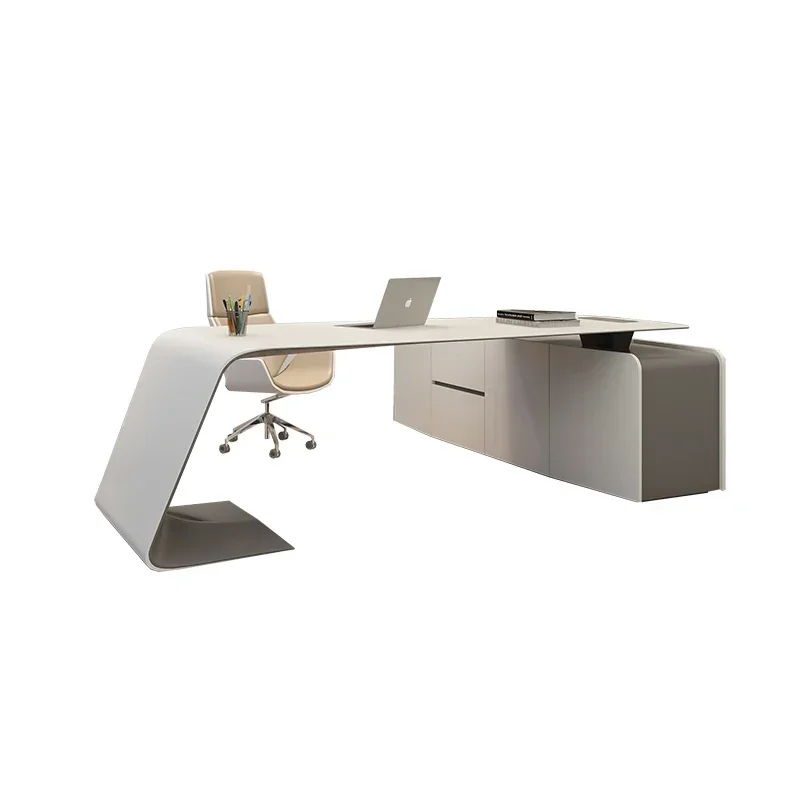 

Minimalist Luxury High-end Designer Office Desk Fashionable High-end Modern Simple European Aesthetic Scrivania Trendy Furniture