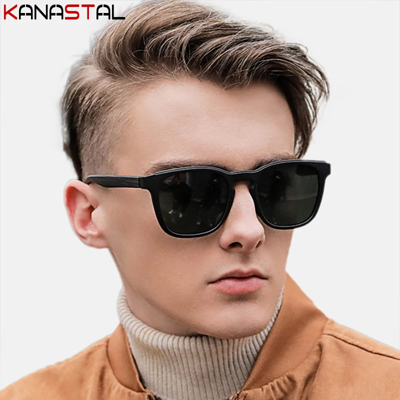 

UV400 Men Polarized Sunglasses Retro TR90 Sunscreen Sun Glasses Square Eyeglasses Frame Fishing Riding Traveling Shade Eyewear