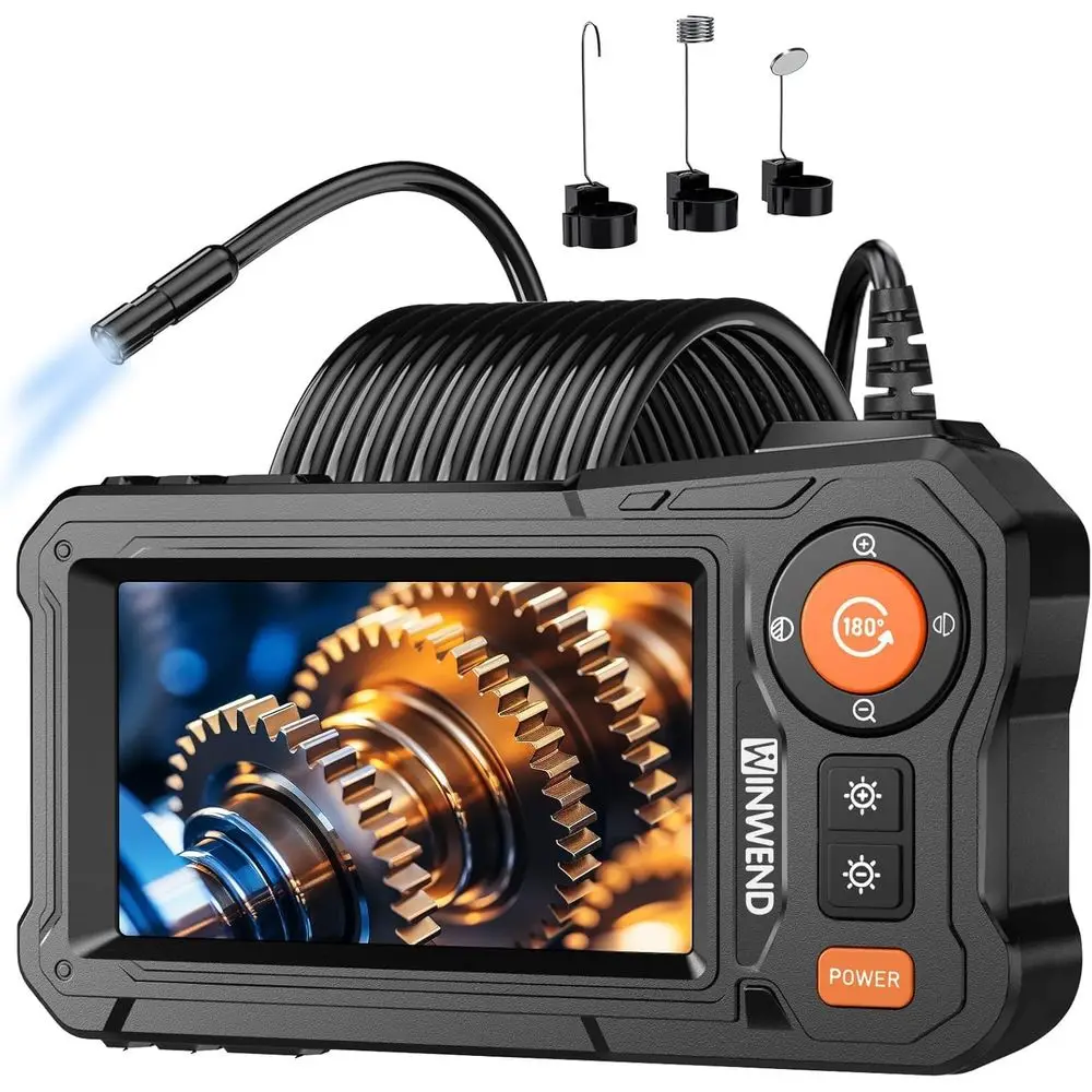 

Эндокамера с подсветкой - 4,3-дюймовый ЖК-дисплей, инспекционные камеры, водонепроницаемость IP67, 8 регулируемых светодиодных фонарей, HD 1080P, эндокамера 16,5 т