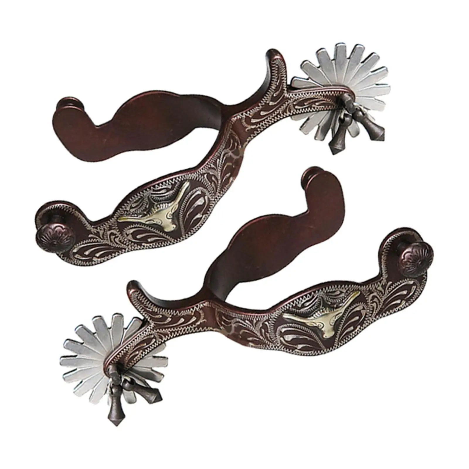 2 espuelas para caballo, estilo occidental, antirusticas, para equipos de competición