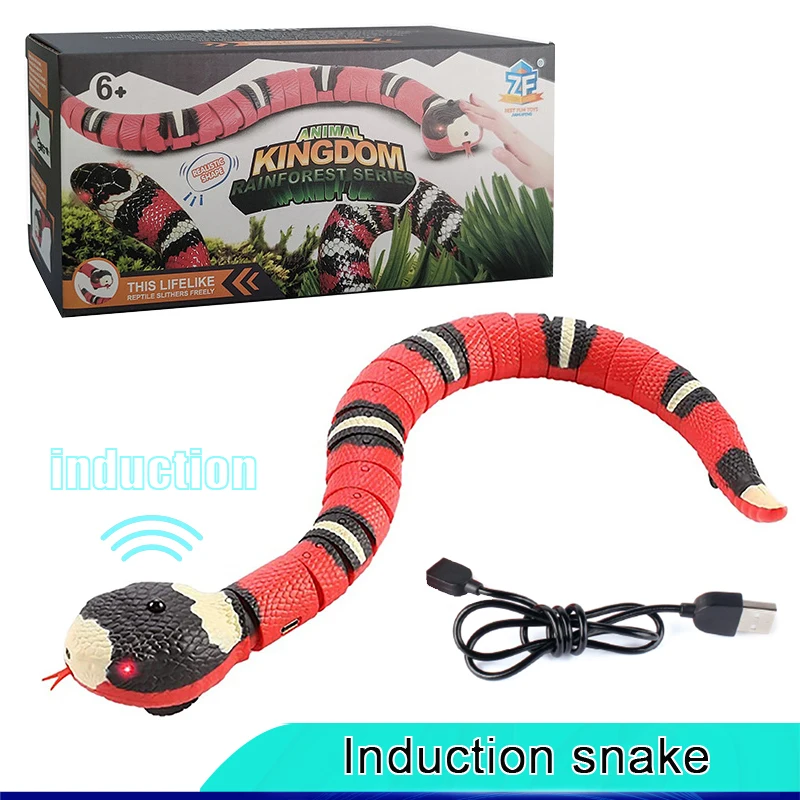 Electric Induction RC Snake Toy Cat Toy Infrared Remote Control Snake Animal Trick Terrifying Mischief Kid Toy Funny Novelty Toy