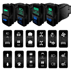 12V Dual Push Button Switch Green/Blue LED Light for FJ Cruiser Toyota Hilux Vigo 4Runner Prado RAV4 Bus Campers Car Accessories