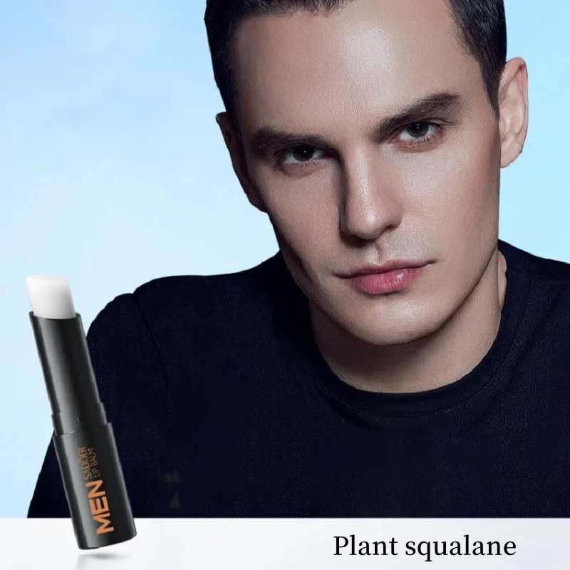 Vitamin E Men's Lip Balm, Moisturizing Nourishing Hydrating Lipstick Men Lips Skin Care Products, Contains Plant Squalane