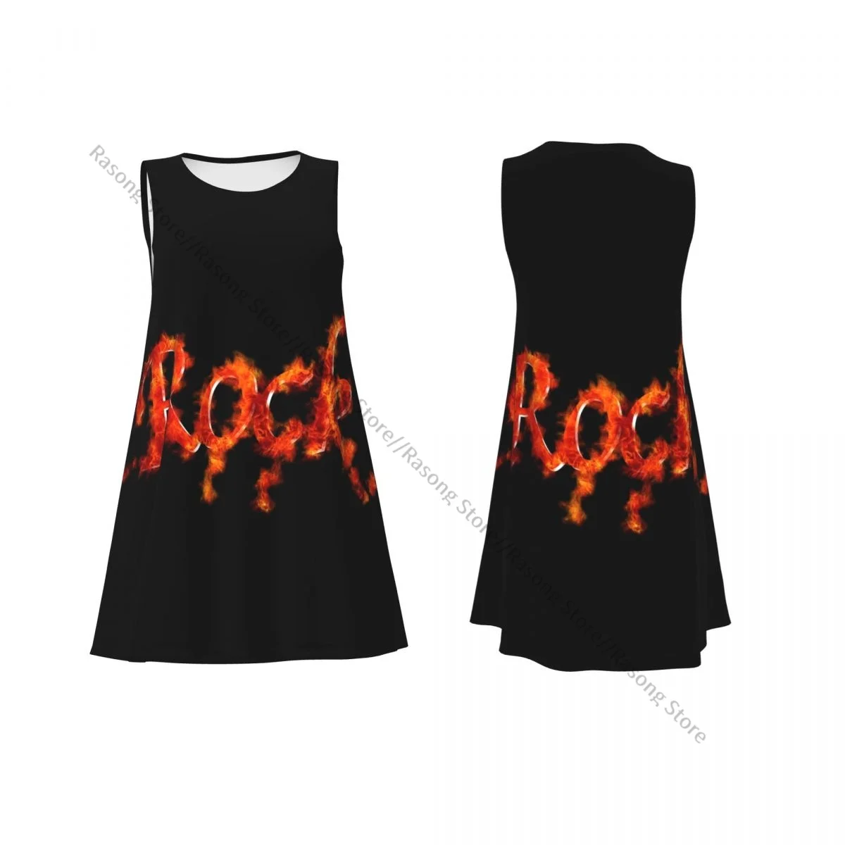 Women's Dress Summer Casual T Shirt Dresses Beach Cover up Rock Tank Dress