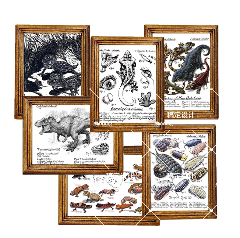 1:6 Doll Mini Painting Frame Decor Human Anatomy Medical Decorative Painting Musculoskeletal Mini Poster Dollhouse Decoration