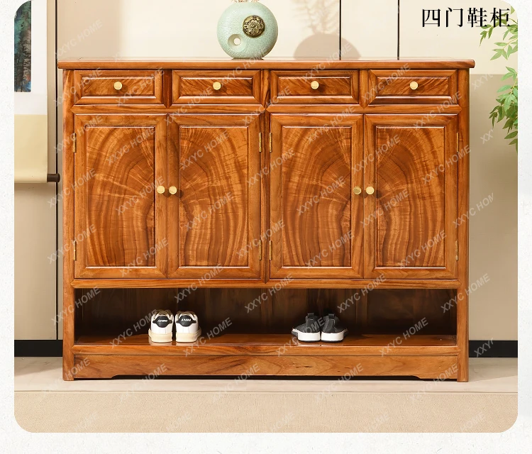 A Log solid wood shoe cabinet insect-proof deodorizing porch cabinet household