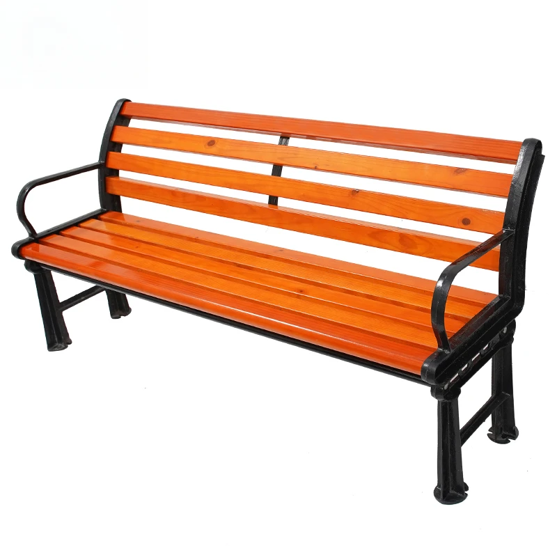 

Park Leisure Chair Anti-corrosive Wood Park Chair Cast Iron Back Outdoor Public Chair