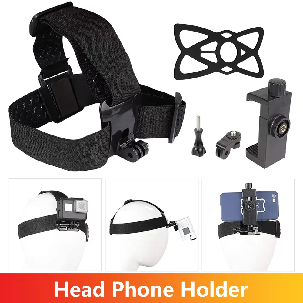 Head-Mounted Phone Holder First-Person Video Live Headband Mount For GoPro SJCAM AKASO DJI Osmo For iPhone Samsung Smartphones