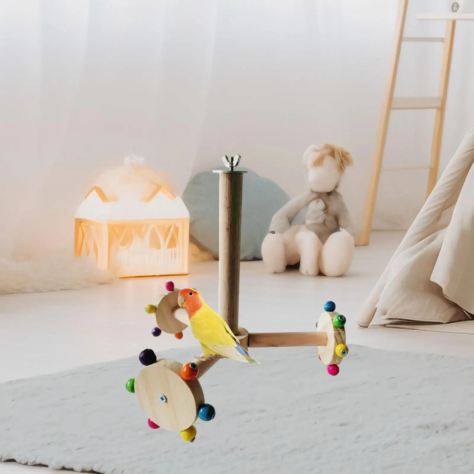 Bird Rotating Perch Toy Unique Bird Stand for Conures Small Parakeets Macaws