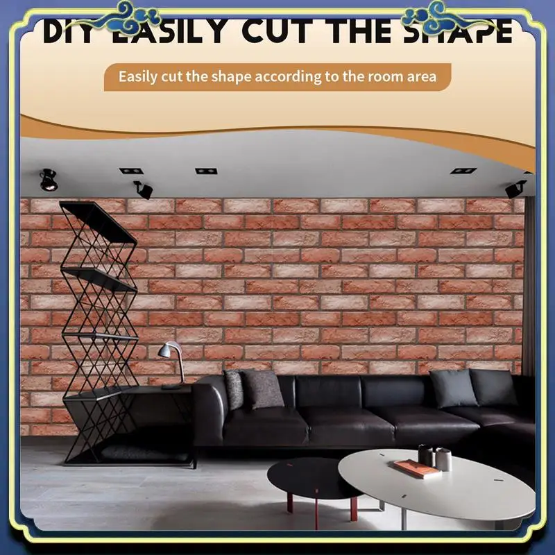 Latest 3D Wall Panels Peel And Stick 3D Brick Wallpaper,Interior Wall Decoration,PVC Wall Panels For Living Room, Bedroom,10Pcs