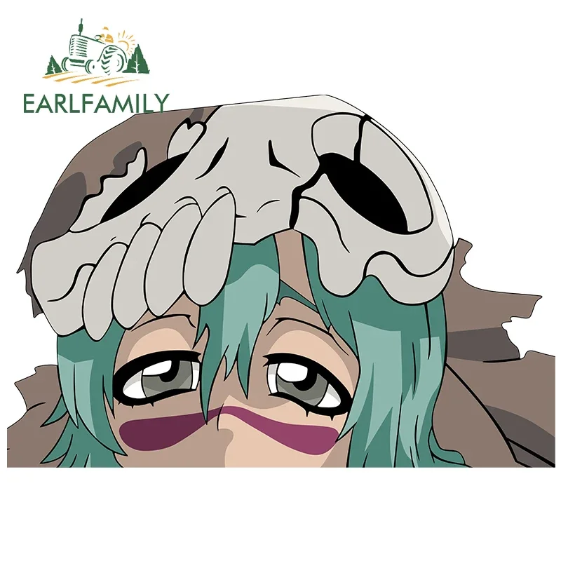 EARLFAMILY 43cm x 29.4cm Anime Cartoon Peek Car Stickers Racing Graffiti Decals Car Head Body Window Trunk Car Wrap Decoration