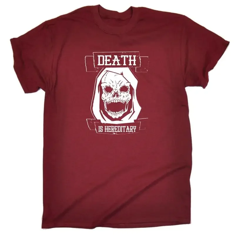 Death Is Hereditary Skull T Shirt Zombie Grim Reaper Goth Birthday Gift