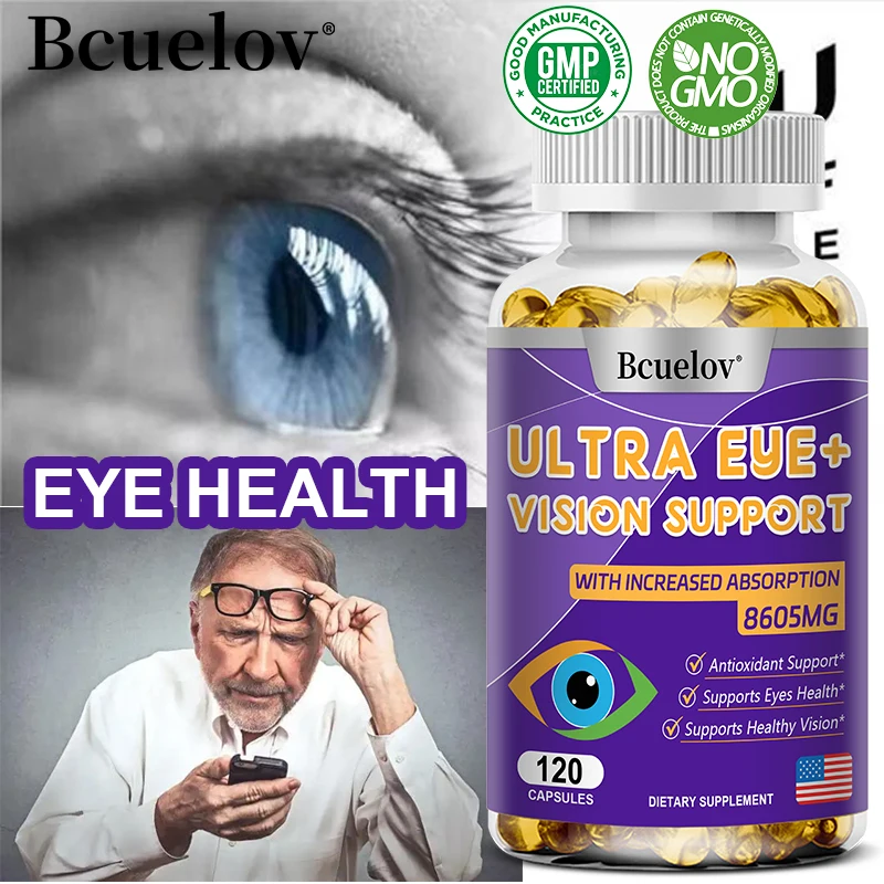 Advanced Eye Vitamin Supplement for Macular Health & Dry Eyes - Improve Eye Fatigue, Stress & Night Vision, Adults Men Women