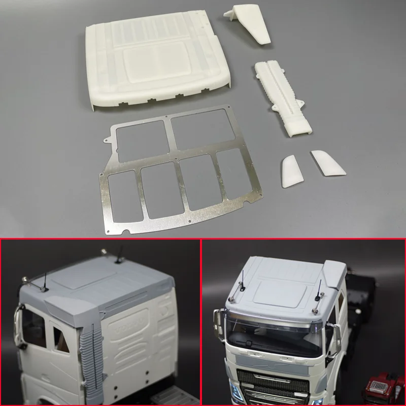 1:14th Scale ABS Low Roof Retrofit Kit for Tamiya RC Truck Tipper VOLVO F16 750 56360 Car DIY Toy