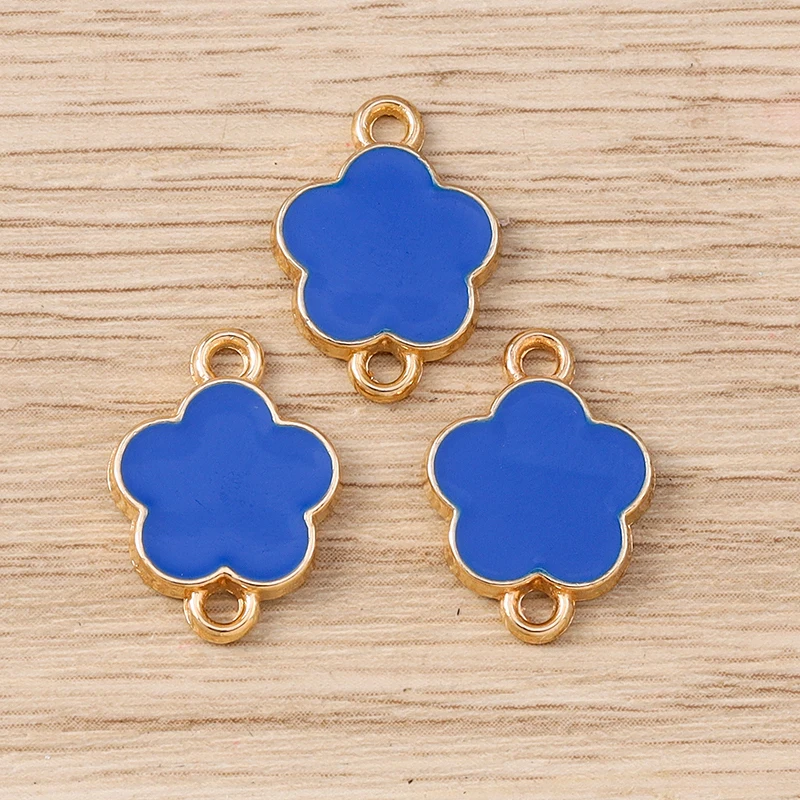 10 Stück gemischte niedliche bunte Emaille-Blumenverbinder für die Schmuckherstellung, DIY-Armbänder, Halsketten, Ohrringe, handgefertigte Bastelzubehör – Detail 28