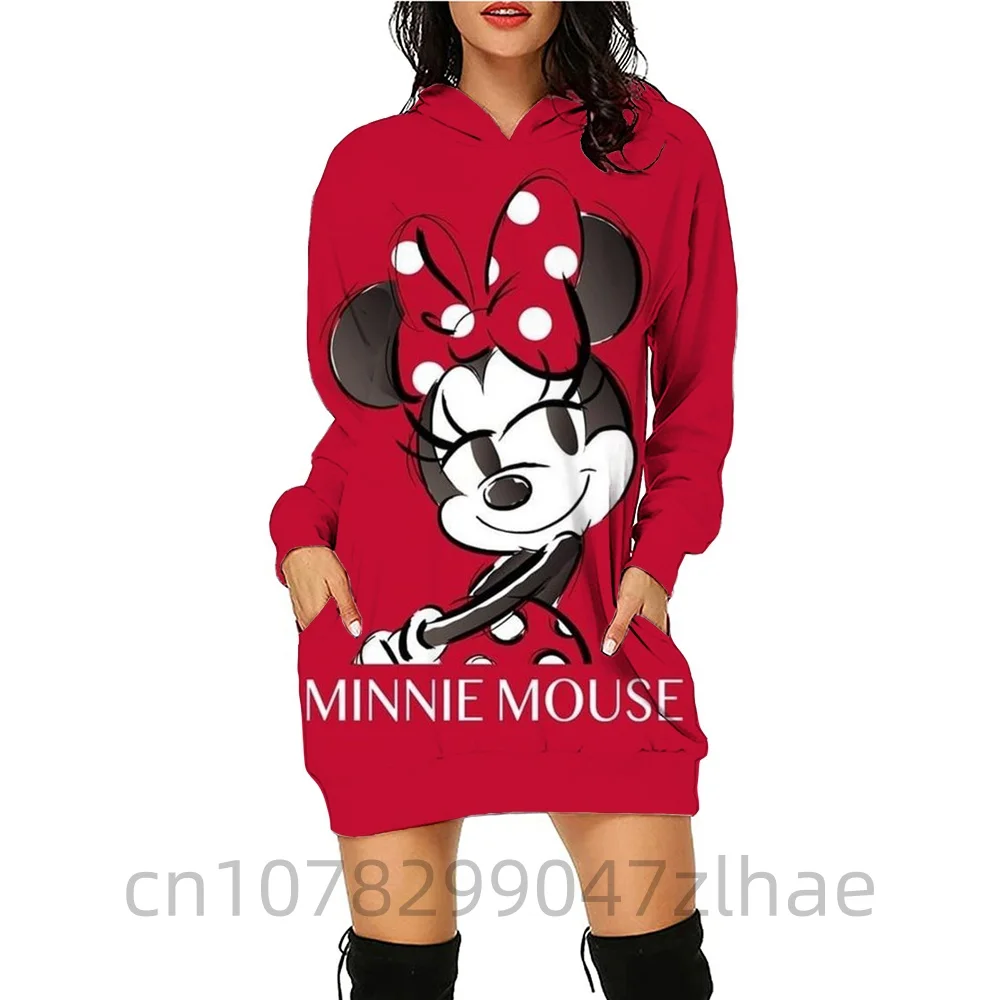 Mickey Luxury Party Mini Prom Long Sleeves Woman Clothes Minnie Mouse Women's 2025 Hoodie Dress Disney Elegant Dresses for Women