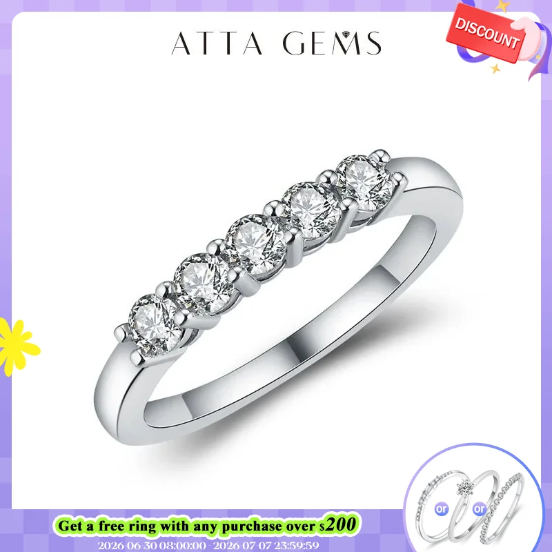 ATTAGEMS 925 Sterling Silver 18K Gold Plate Bubble Ring for Women Moissanite Solitaire Ring Eternity Wedding Band Engagement New