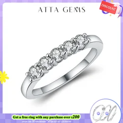 ATTAGEMS 925 Sterling Silver 18K Gold Plate Bubble Ring for Women Moissanite Solitaire Ring Eternity Wedding Band Engagement New