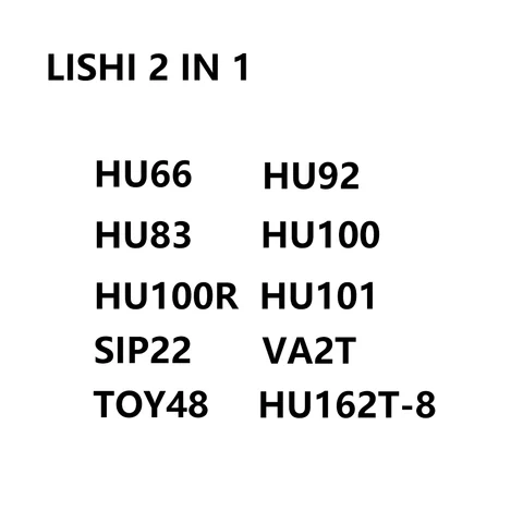Lishi Автомобильный декодер 2-в-1 Набор замков для автомобилей HU66 HU162T(8) HU64 HU92 HU100 HU83 HU100R HU101 lishi 2in1