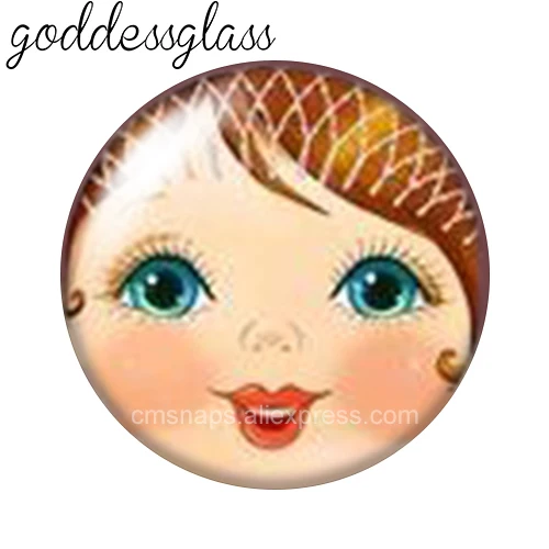 New Girls\' Face Русская голова Cute 10pcs 12mm/18mm/20mm/25mm Round photo glass cabochon demo flat back Making findings