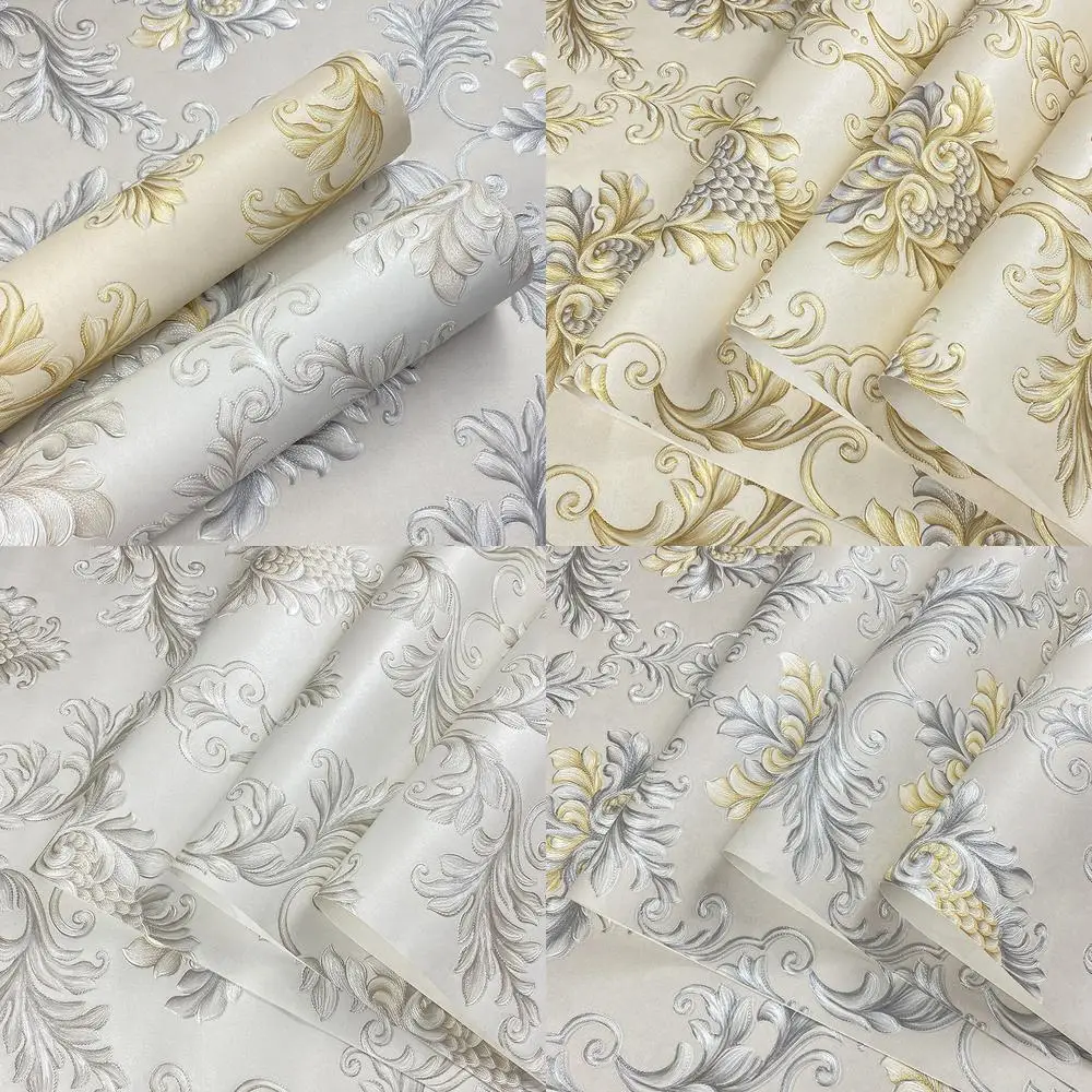 

Classic European Damask Pattern Wallpaper Living Room Bedroom Study Refresh Palace Style Home Eco Friendly Wall Covering