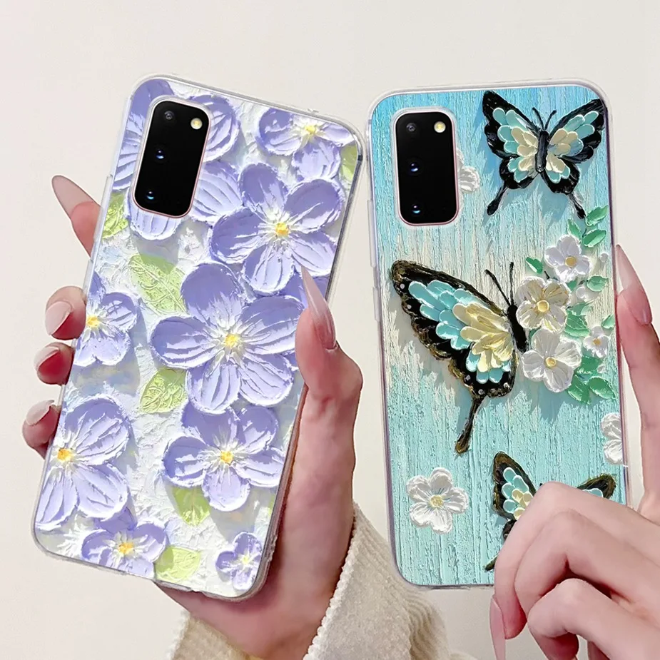 For Samsung Galaxy S20 Case SM-G980F Stylish Butterfly Painted Cover Soft Slim Phone Case For Samsung S20 Plus S20+ G985F Fundas