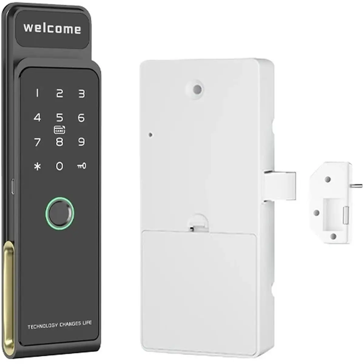 For Tuya Smart Fingerprint Cabinet Lock Digital Electric Drawer Lock with Card/APP/ Passwork Unlock for Gym/Home