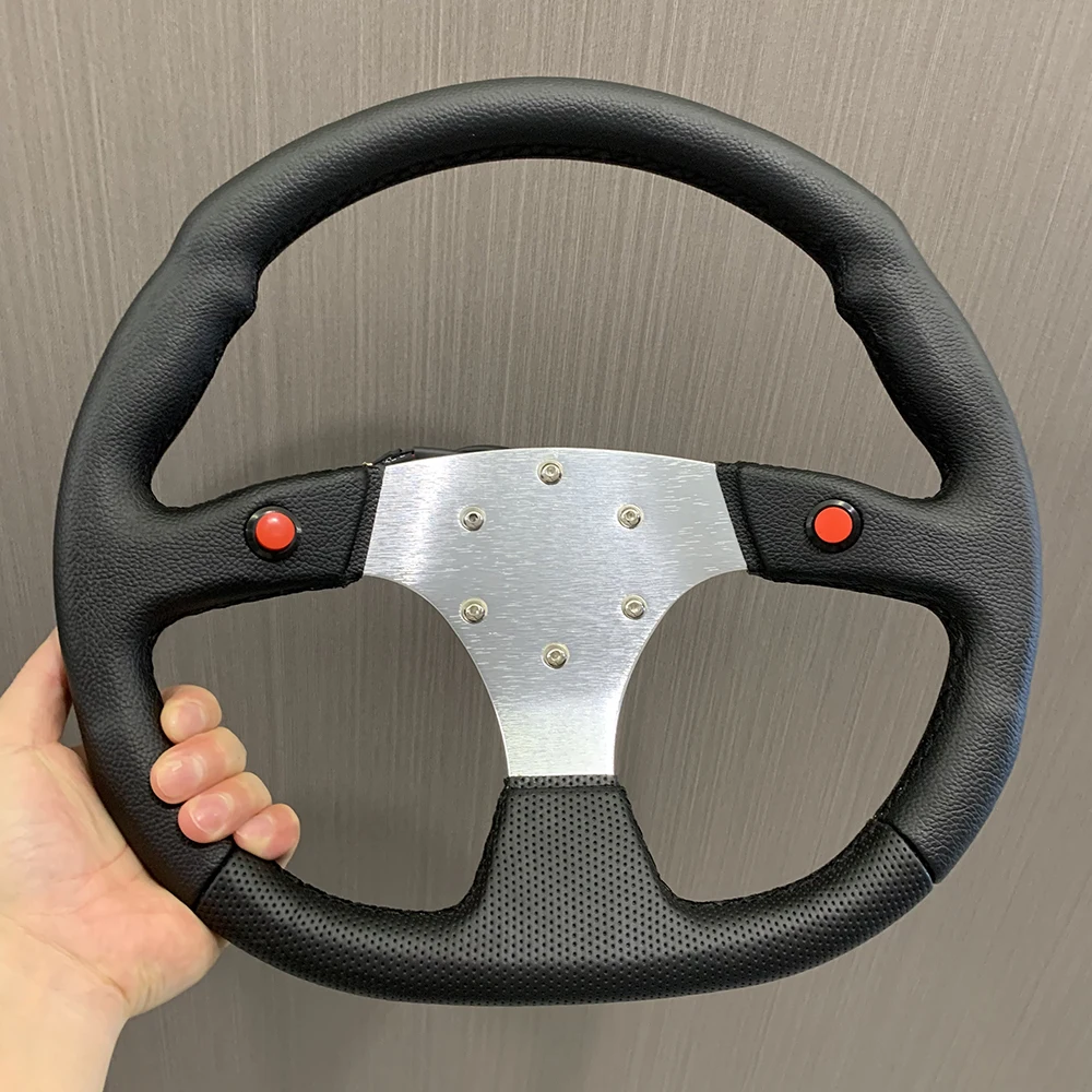 

JDM Modified Racing Type D 14 "350mm Flat Drift Steering Wheel Leather Sports Steering Wheel For Universal