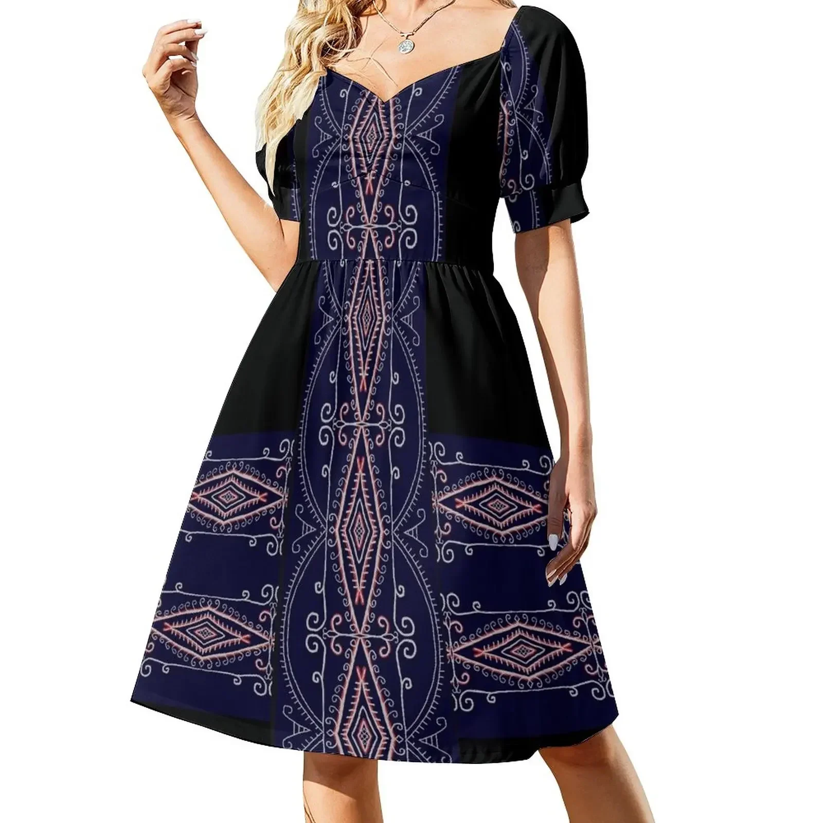 

Anishinaabe Line Drawing 399 Short-Sleeved Dress bandage dress dress party evening elegant luxury celebrity sexy