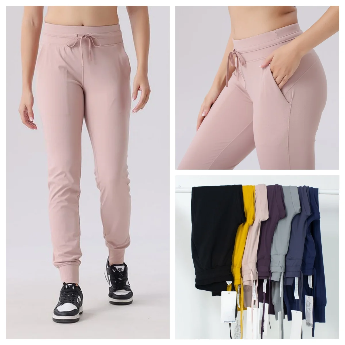 

Classic women's high waist jogging pants stretch skin-friendly waist breathable yoga fitness light luxury sports pants