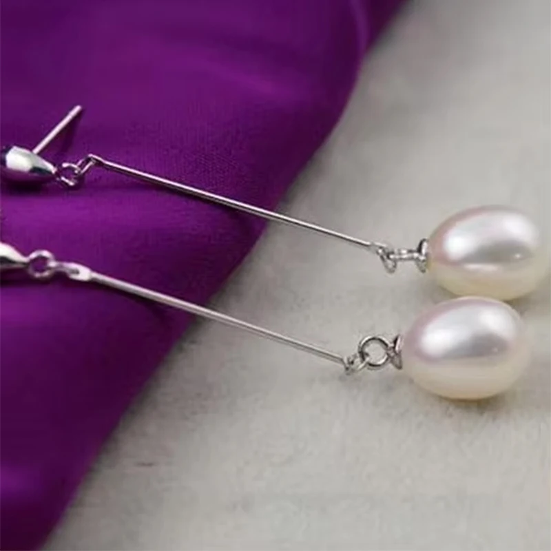 ZHBORUIN 2024 Natürliche Perle Ohrringe Für Frauen 925 Sterling Silber Schmuck Wasser Tropfen Perle Ohrring Qualität Hochzeit Geschenk