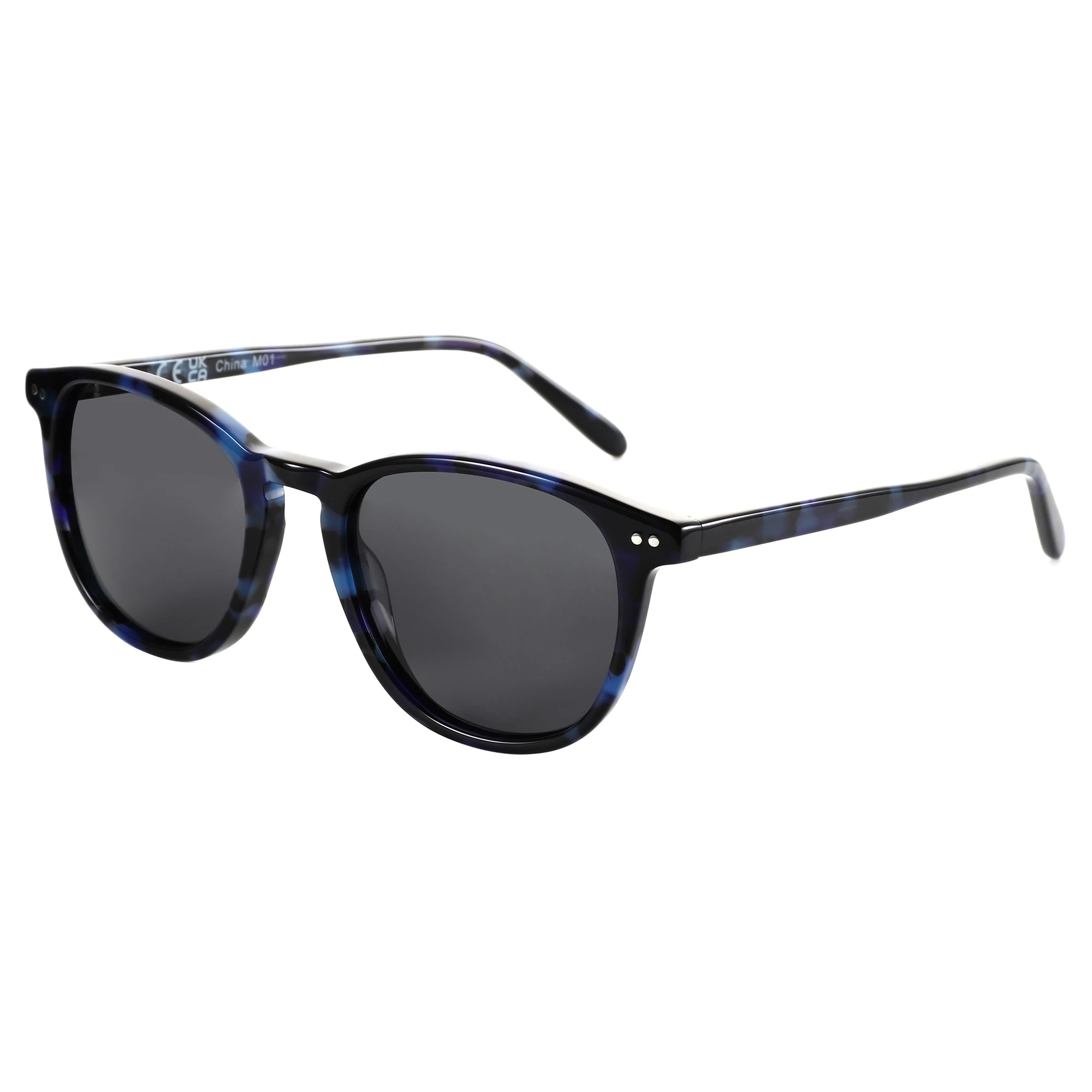 ZENOTTIC 2025, modische, quadratische, polarisierte Sonnenbrille, handgefertigte Acetat-Sonnenbrille mit Federbein, modischer runder Schirm für Männer und Frauen – Detail 17