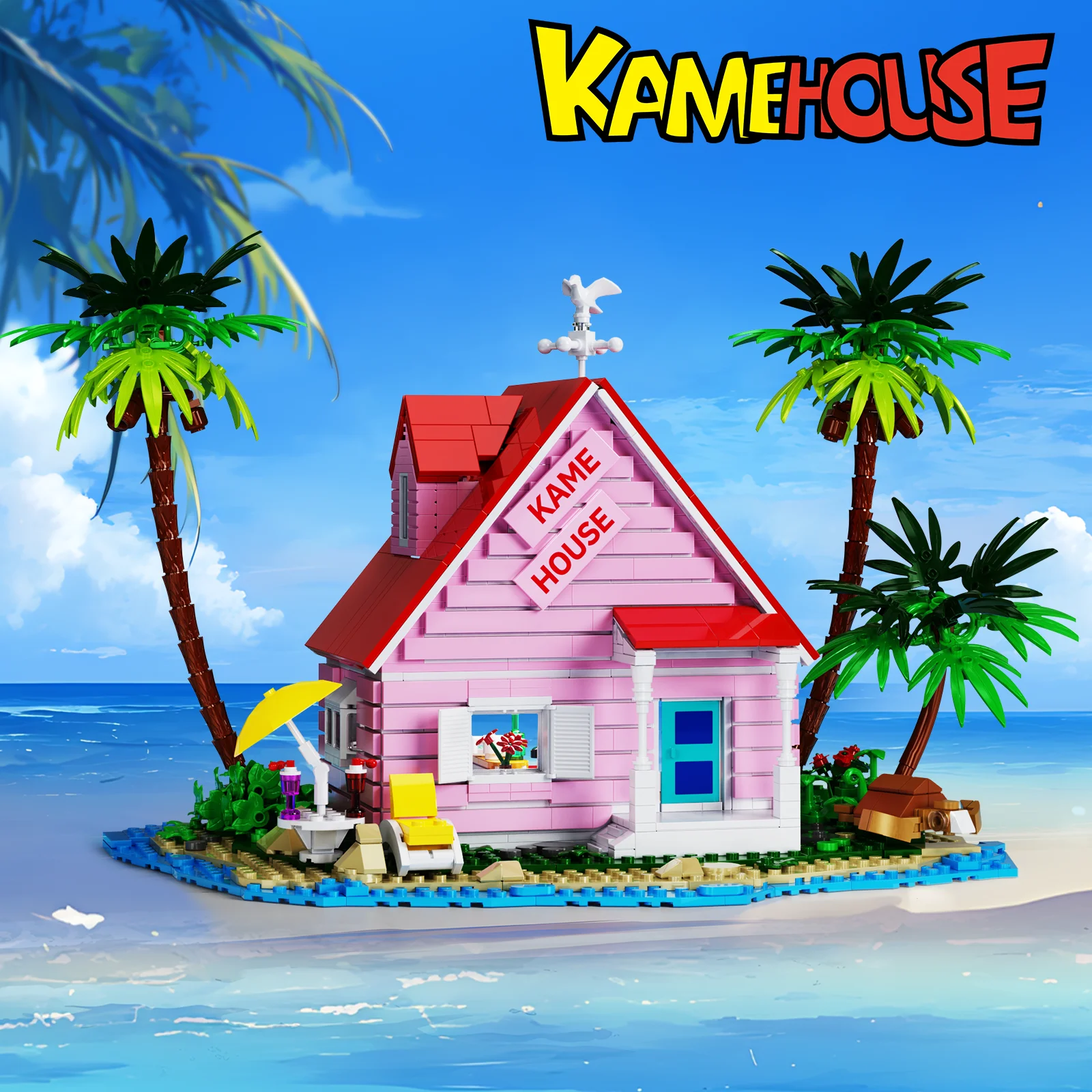 Kame House Building Blocks Set Japanese Anime Architecture Turtle Immortal House Toys Christmas Gifts for Fans Kids(1423PCS)