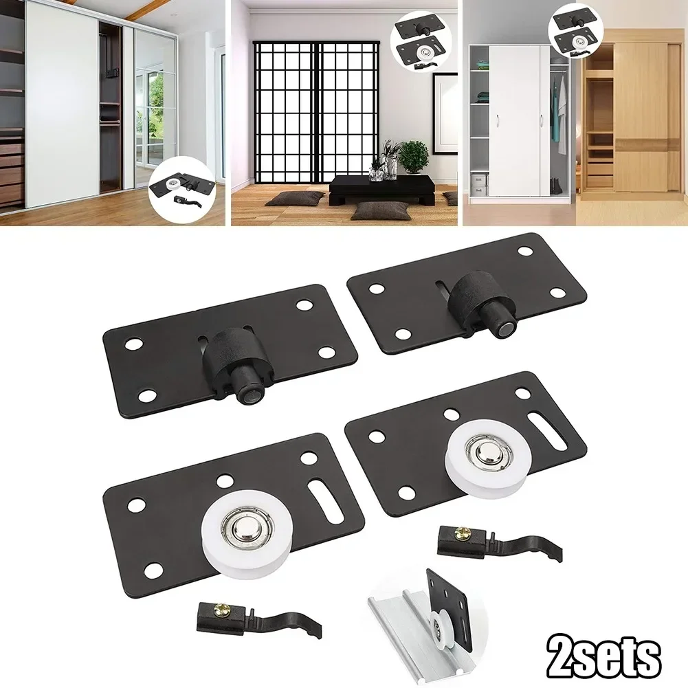 

2set Sliding Door Roller Closet Wheels Vintage Wardrobe Pulley Concave Nylon Wheel Wear Resistant Furniture Hardware