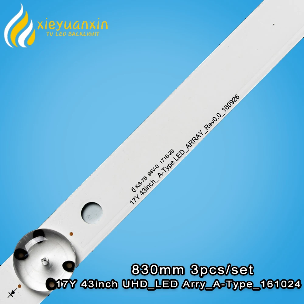 3Pcs 43inch 829mm LED Backlight Strip for LIG 43UJ 7led 3V1W LC43490059A LC43490063A 43LH515V 43LJ510V 43LJ5150 43LJ541V 43LJ550