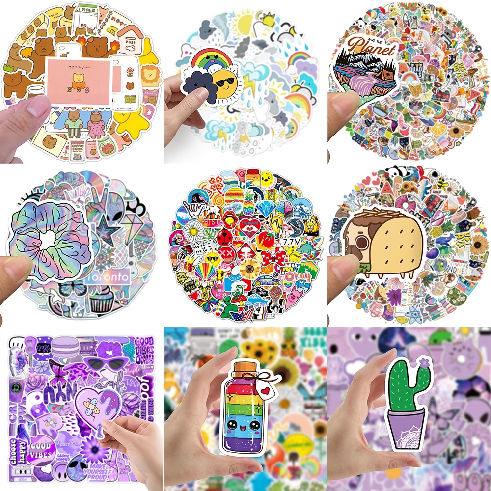 10/30/50PCS Cartoon Fresh Stickers Series Creative Sunflower Graffiti Laptop Guitar Luggage Skateboard DIY Decoration Wholesale